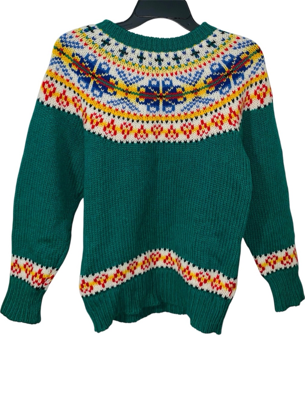 Vintage 90’s Susan Bristol Fair Isle 100% Shetland Wool Yoke Sweater